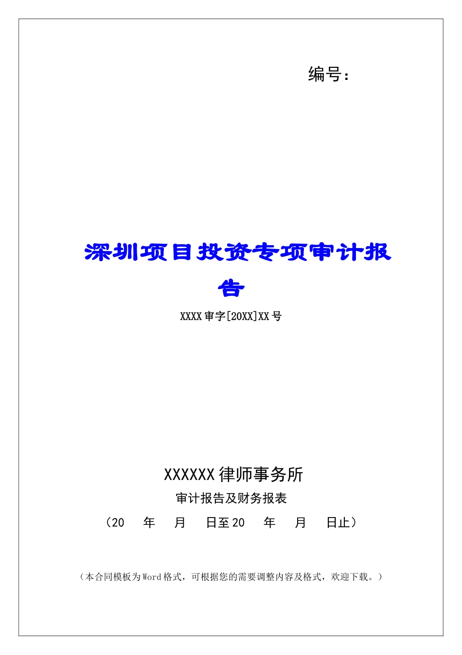 深圳项目投资专项审计报告_第1页
