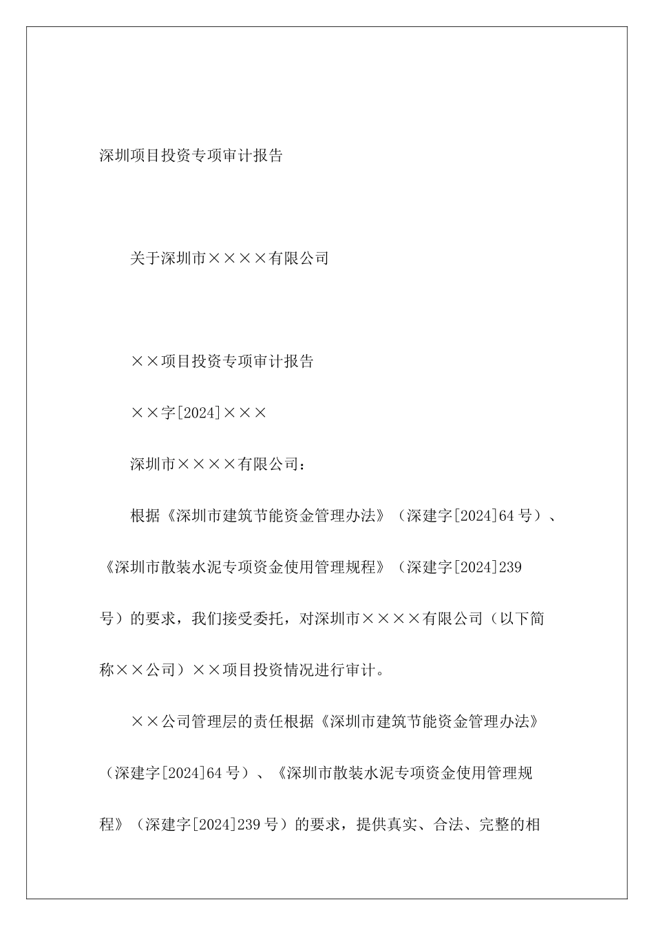 深圳项目投资专项审计报告_第2页