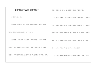 清明节作文500字-清明节作文