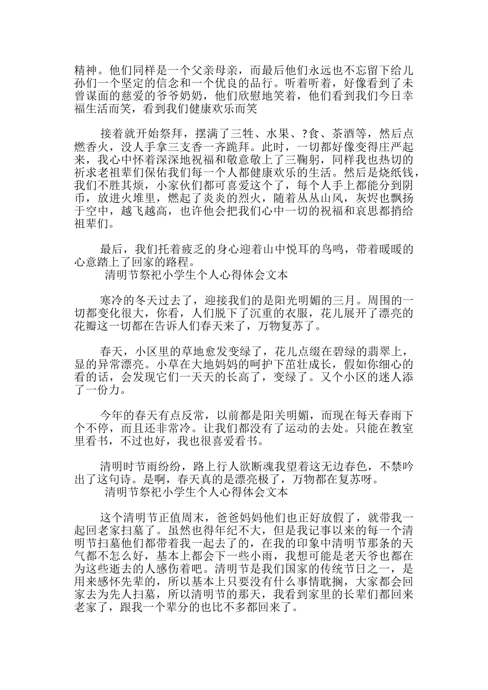 清明节祭祀小学生个人心得体会文本-_第3页