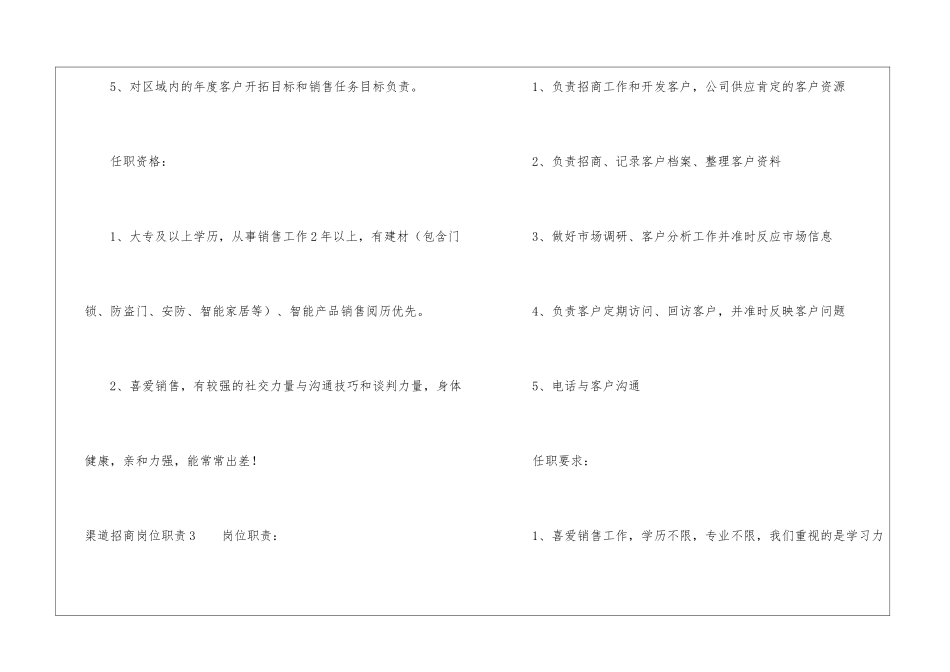 渠道招商岗位职责_第3页
