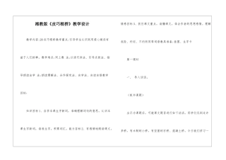 湘教版《皮巧根桥》教学设计-