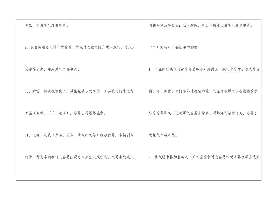 炼铁厂冬季“四防”安全生产控制措施_第3页