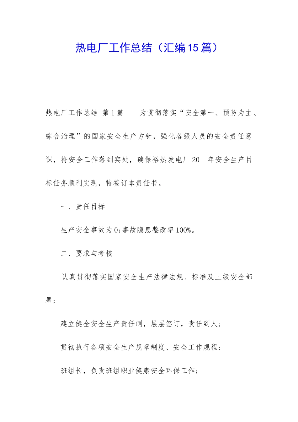 热电厂工作总结_第1页