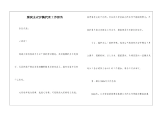 煤炭企业劳模代表工作报告
