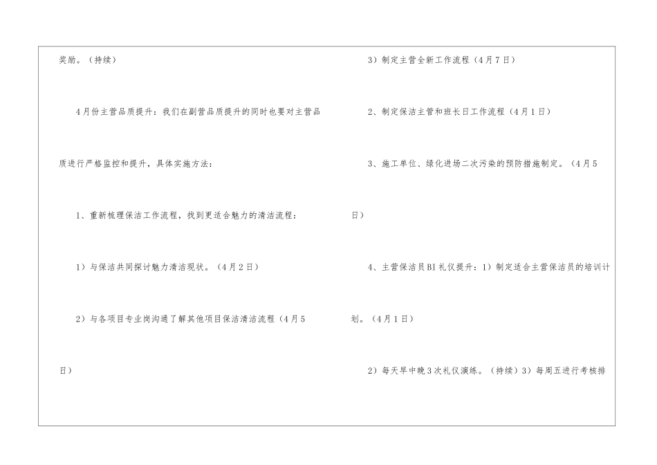物业保洁主管年度工作计划_第2页