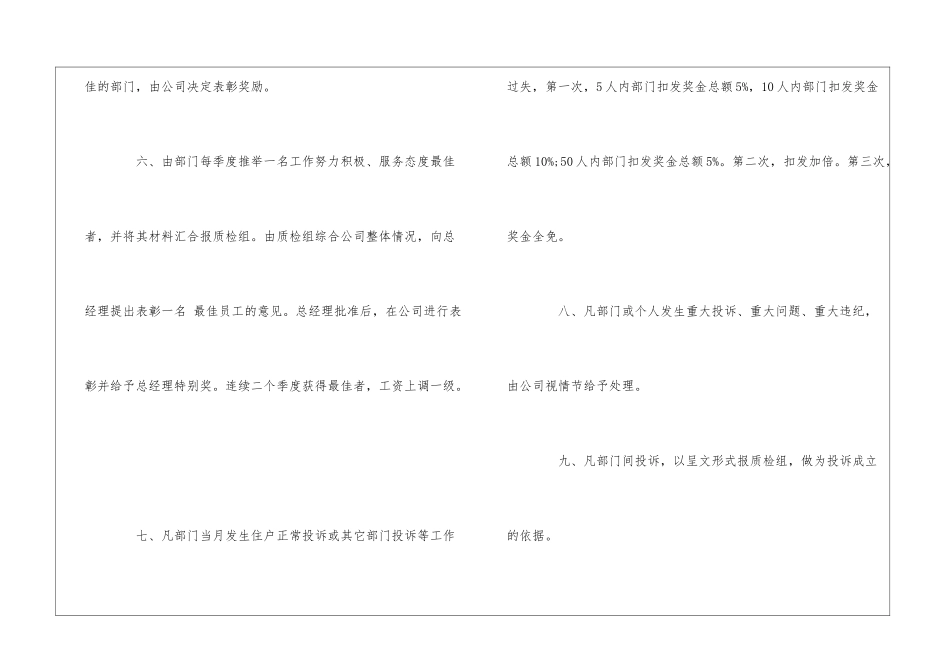 物业公司制度手册：质检督导管理奖惩制度--_第2页