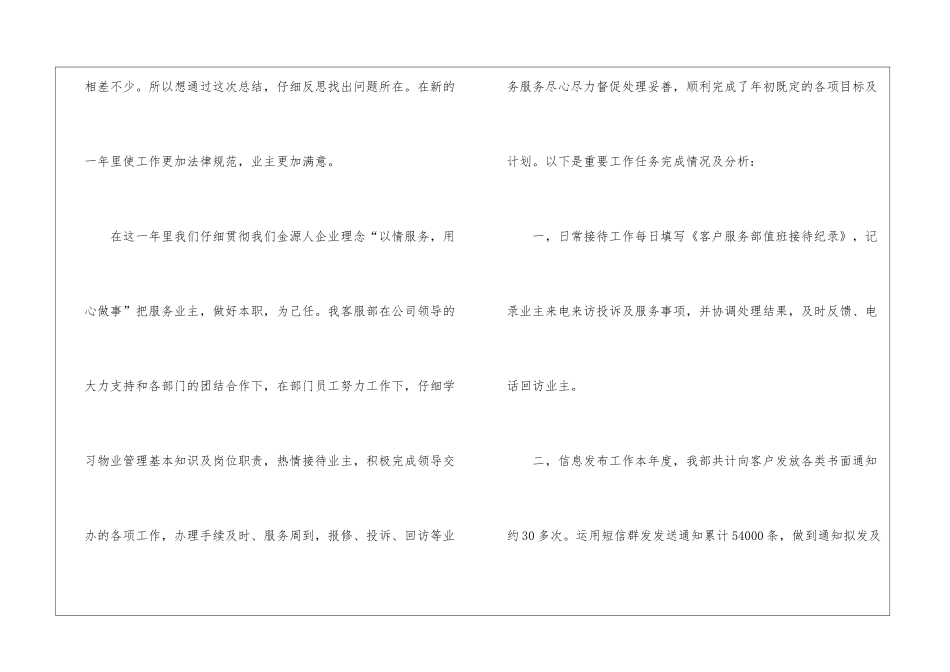 物业公司客服2024年工作总结_第2页
