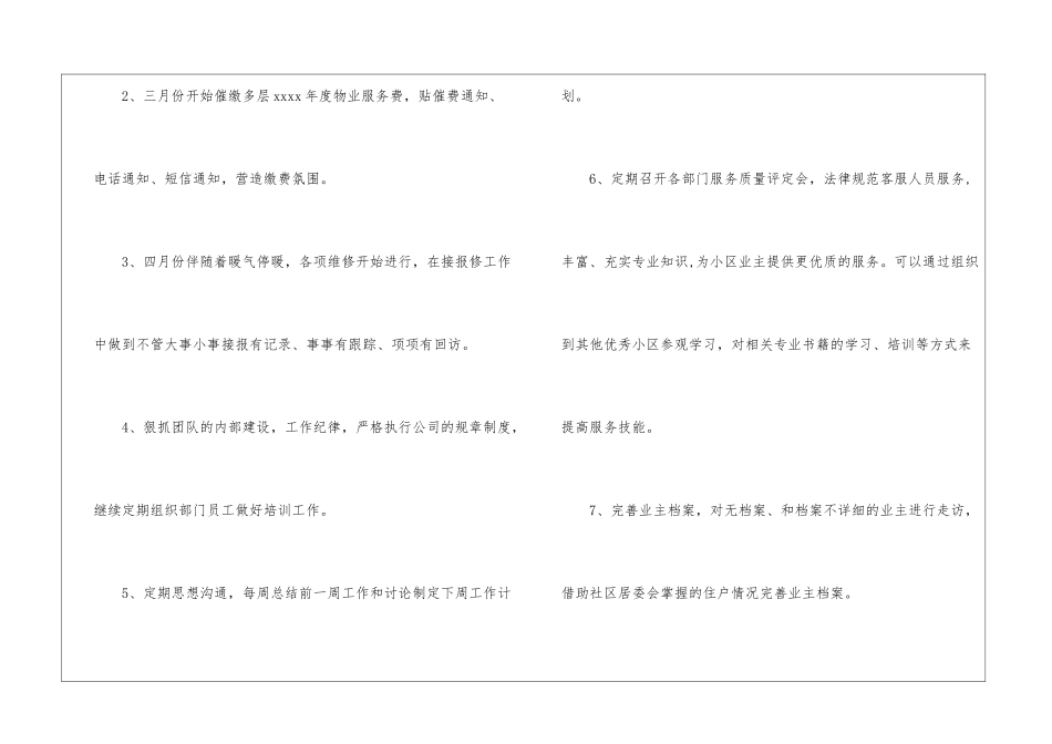物业客服工作计划通用15篇_第2页
