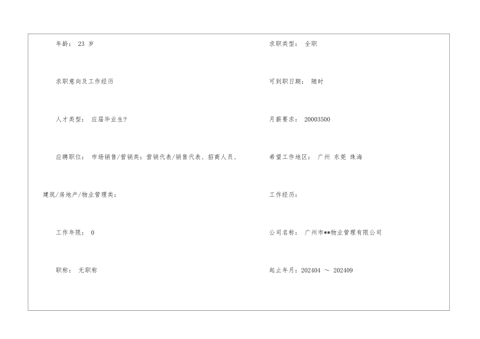 物业管理员个人简历_第2页