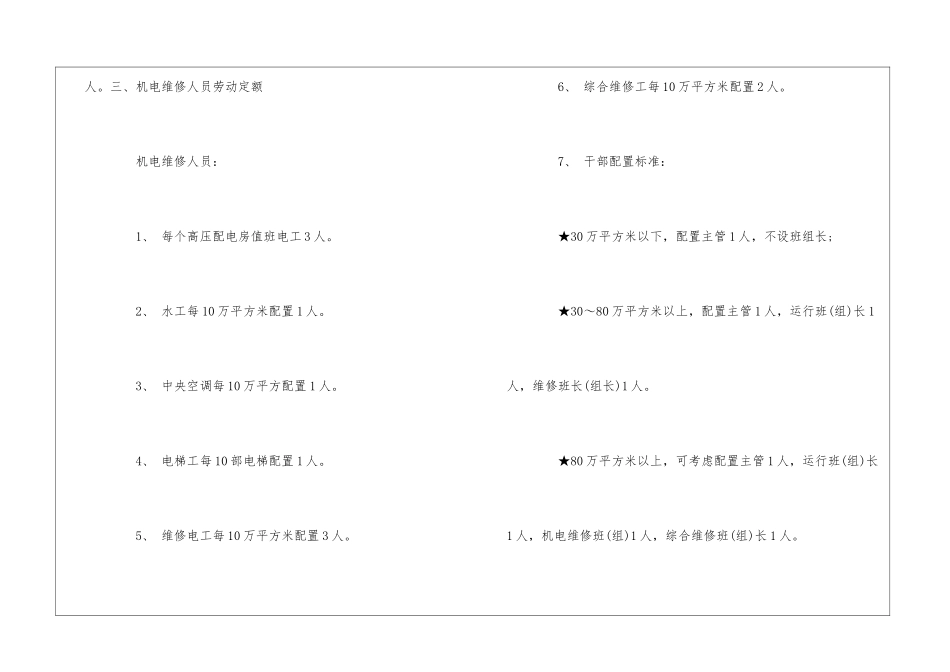 物业管理处岗位设置及劳动定额标准指导--_第3页