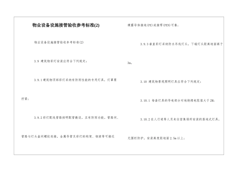 物业设备设施接管验收参考标准--_第1页