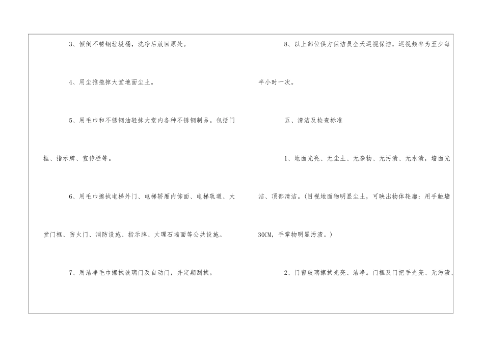 物业辖区大堂清洁规程及检查标准--_第2页