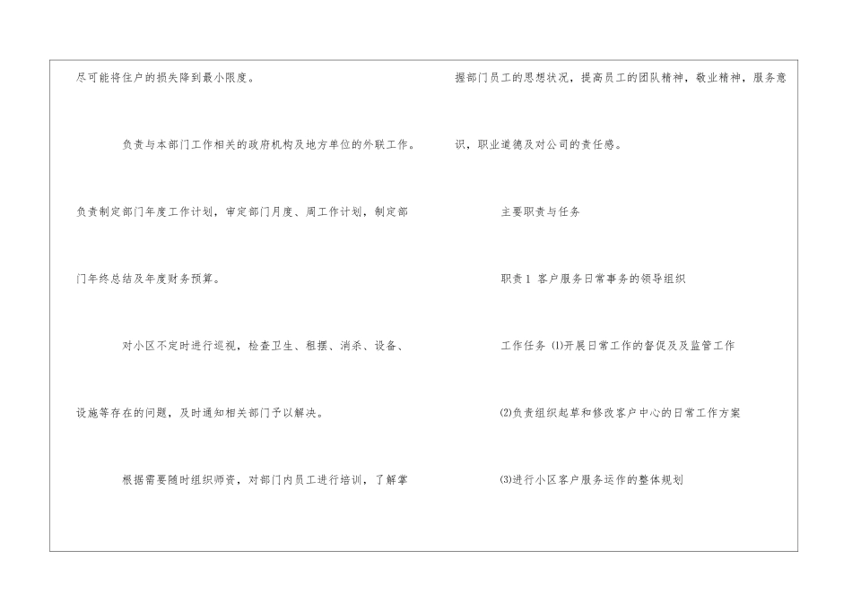物业项目客户服务中心经理岗位说明书--_第2页