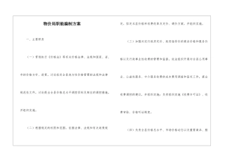 物价局职能编制方案