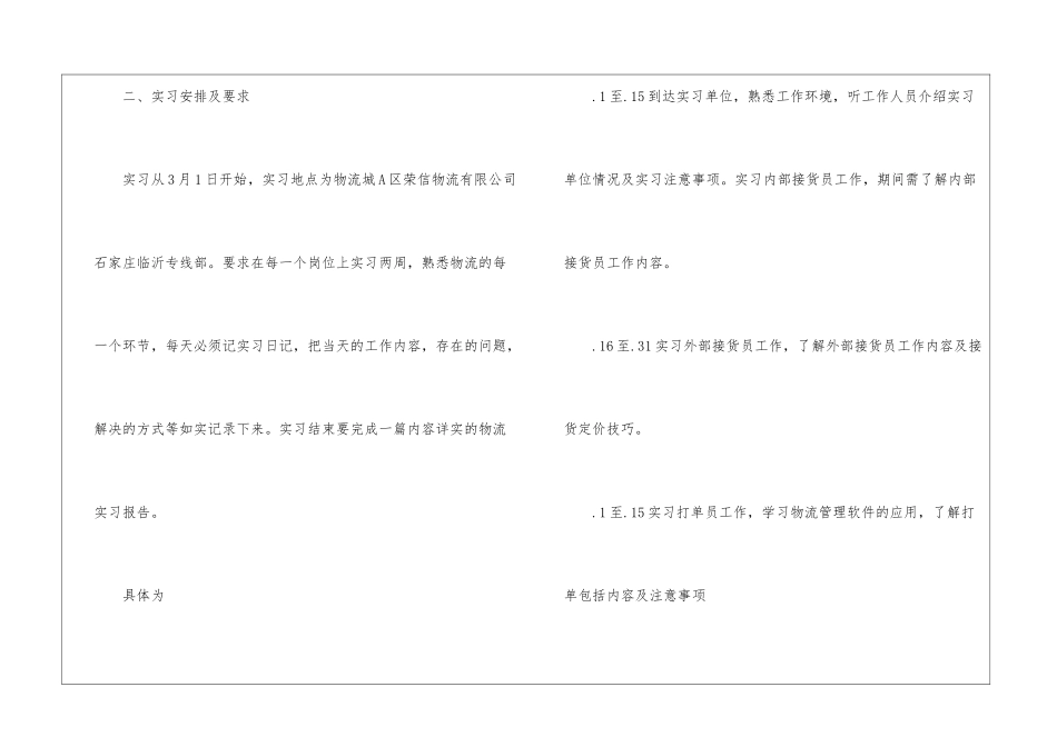 物流专业实习工作计划_第2页