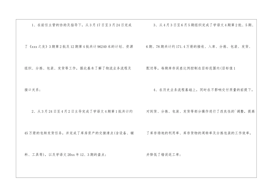物流业务试用期工作总结_第2页
