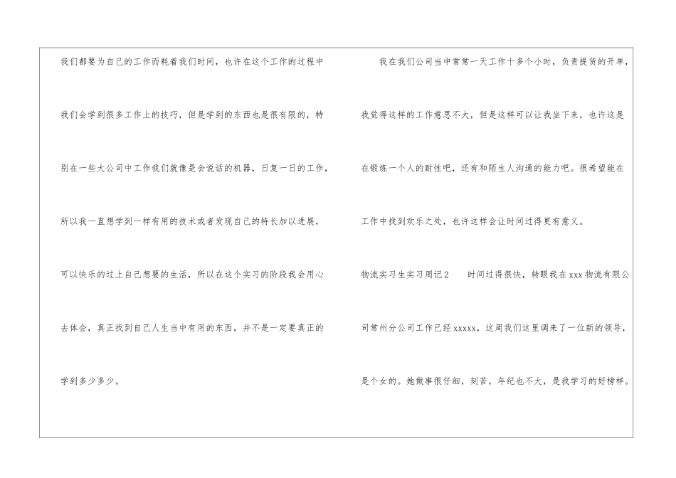 物流实习生实习周记_第2页