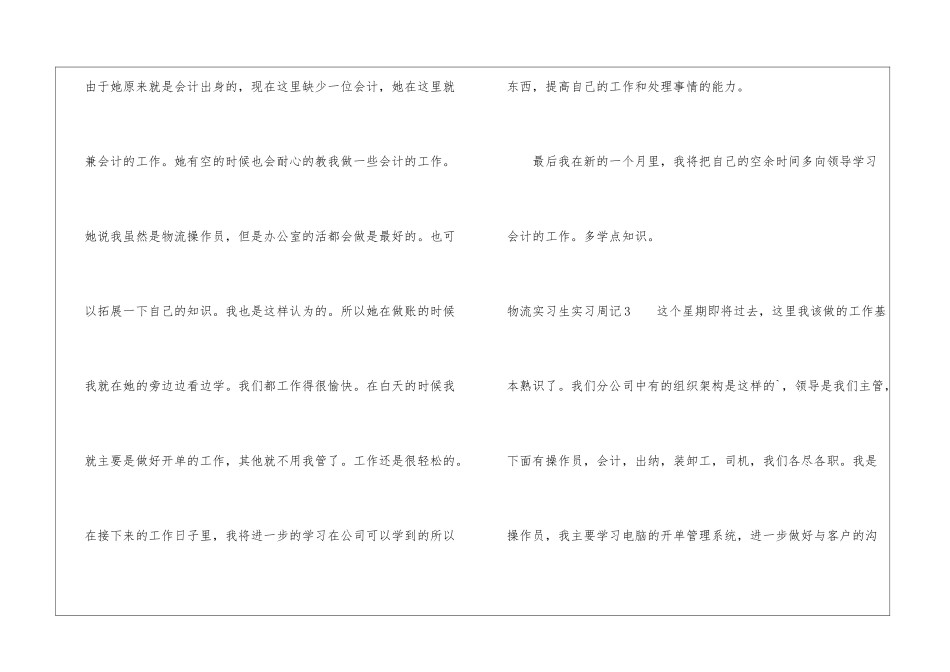 物流实习生实习周记_第3页