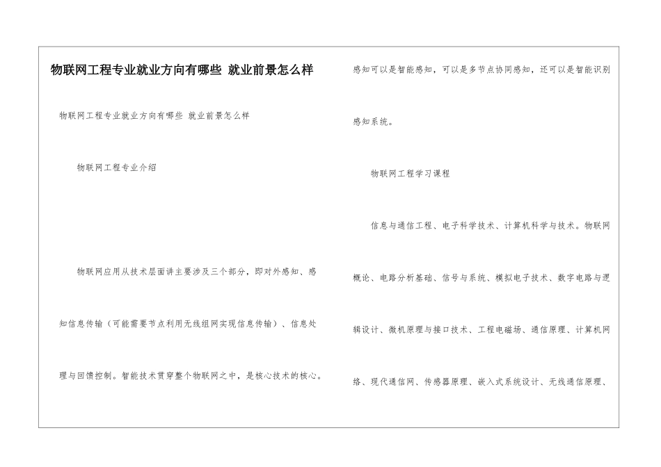 物联网工程专业就业方向有哪些-就业前景怎么样_第1页