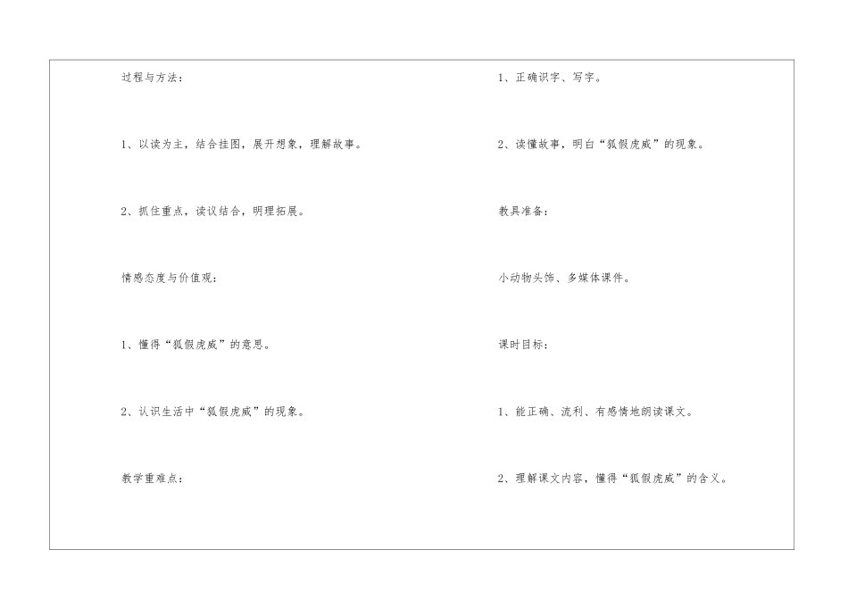 狐假虎威教学设计_第2页