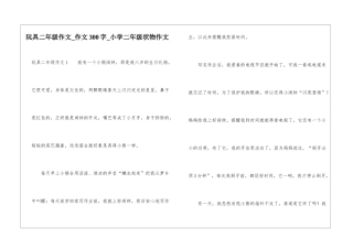 玩具二年级作文-作文300字-小学二年级状物作文