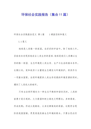 环保社会实践报告