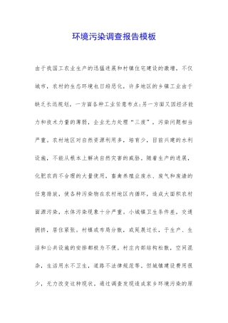 环境污染调查报告模板-
