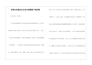 珍惜生命建安全生命长城国旗下演讲稿