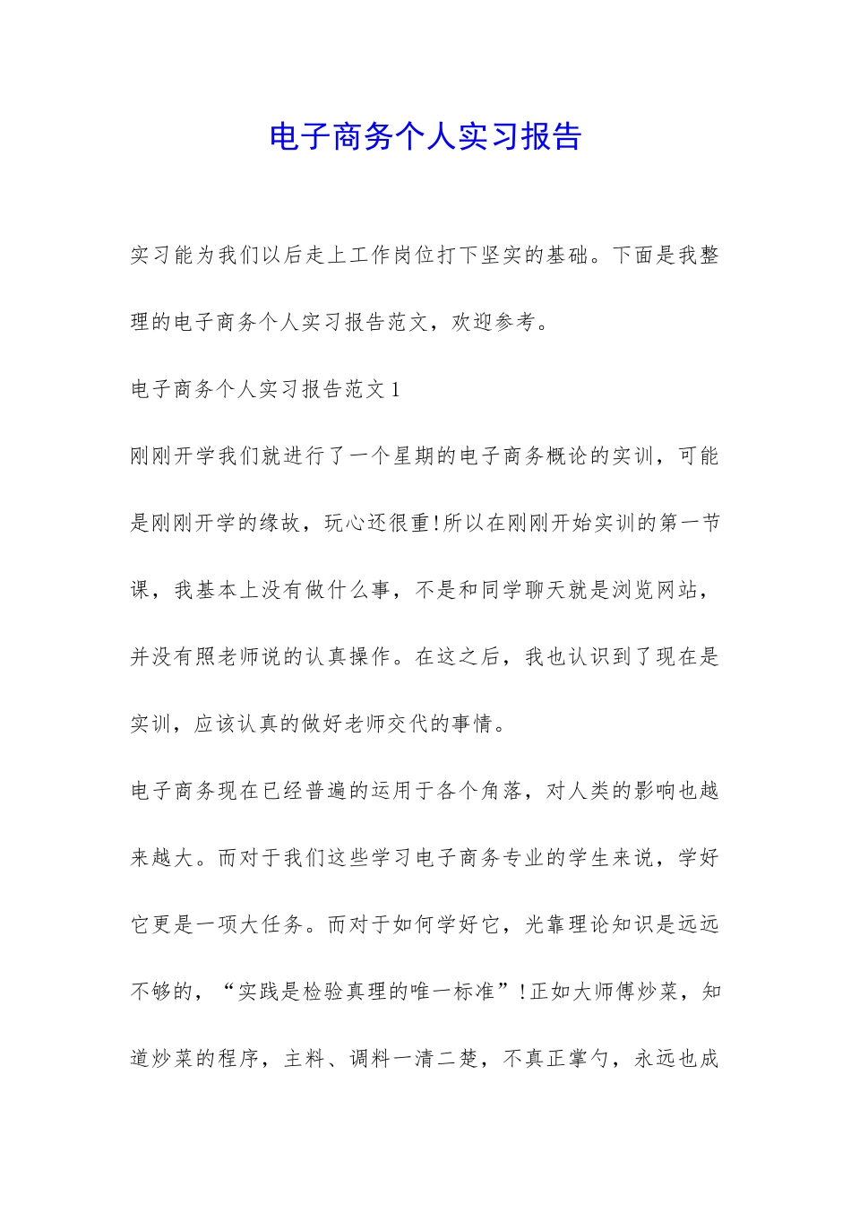 电子商务个人实习报告-_第1页