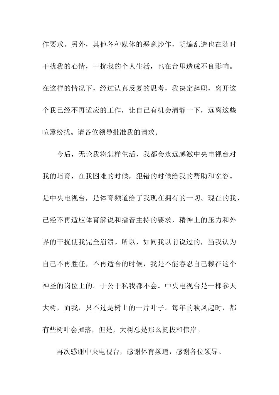 电视台职员辞职精选范例_第3页