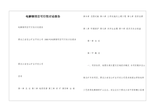 电解铜项目可行性研究报告