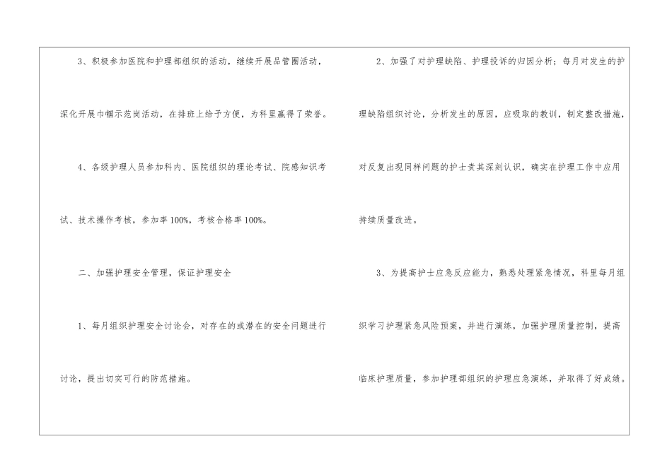 病区护理季度工作总结_第2页
