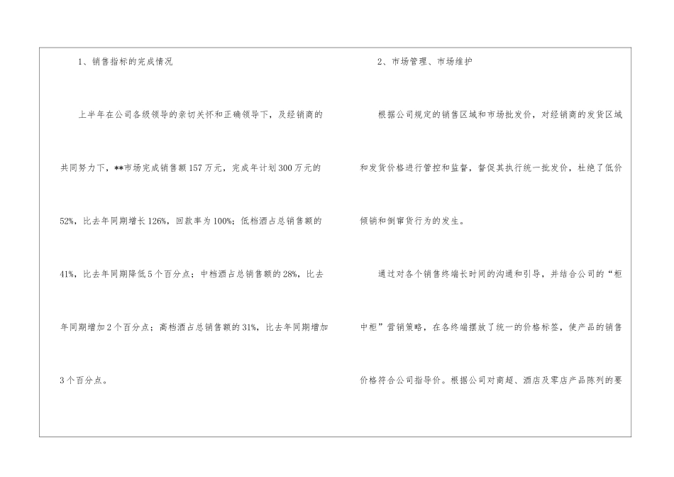 白酒销售行业工作总结_第2页