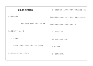 直接融资和间接融资