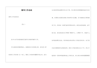 督导工作总结