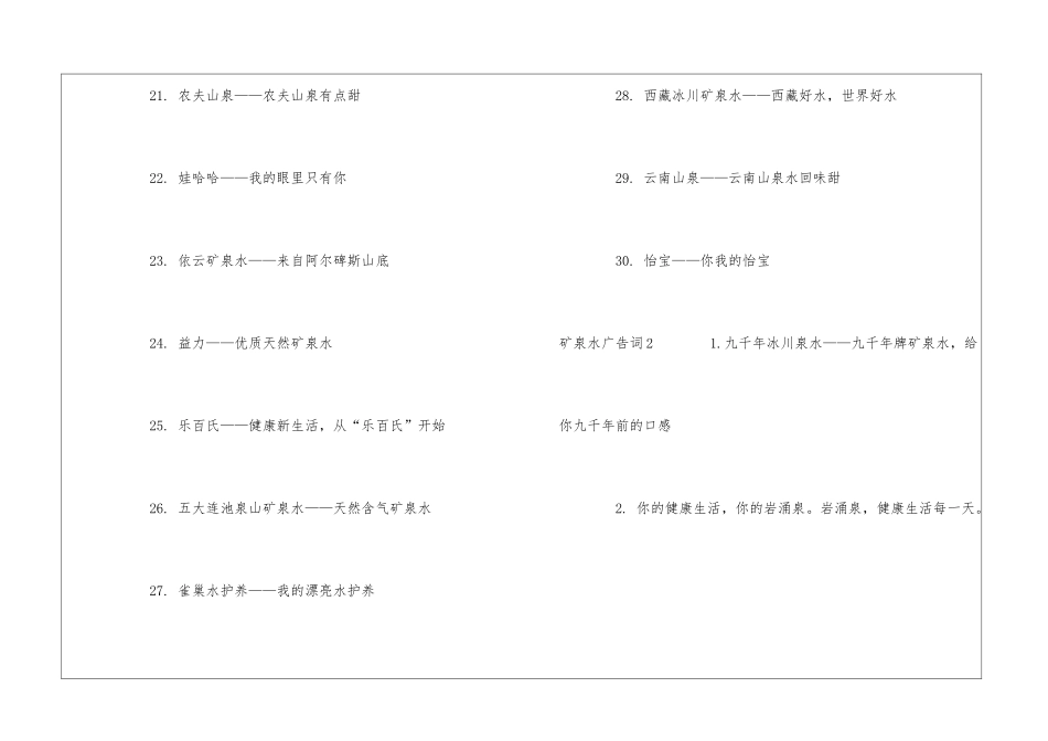 矿泉水广告词15篇_第3页