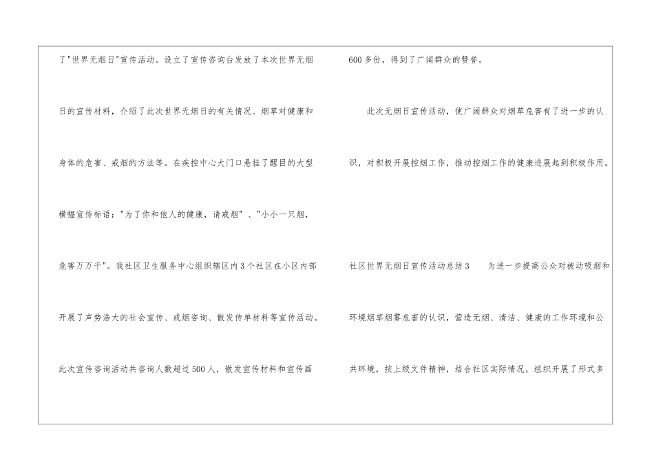 社区世界无烟日宣传活动总结-_第3页