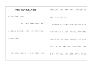 科技公司公司年度工作总结