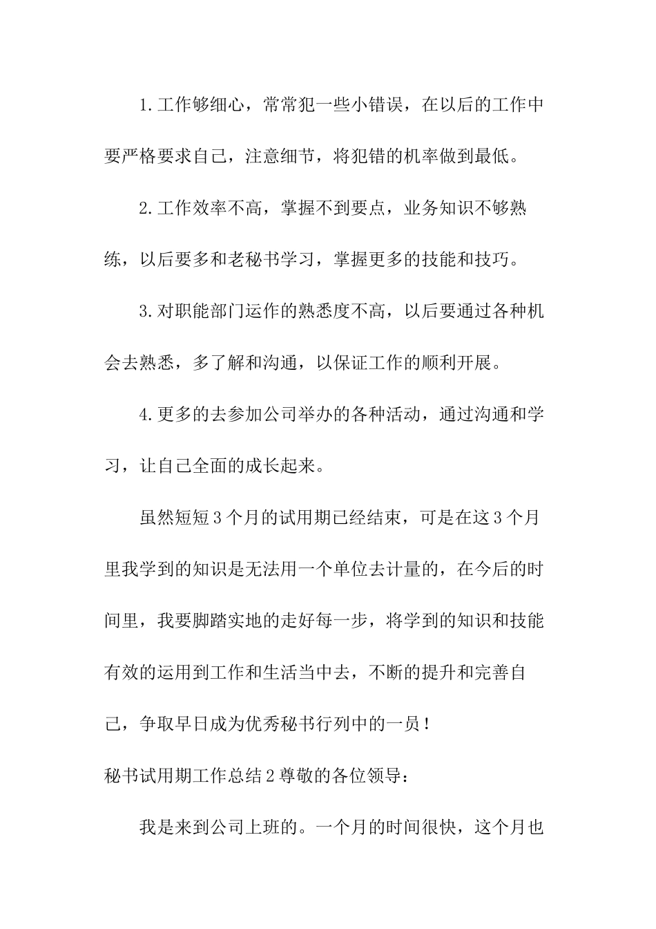秘书试用期工作总结_第3页