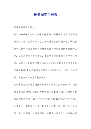 税务局实习报告-