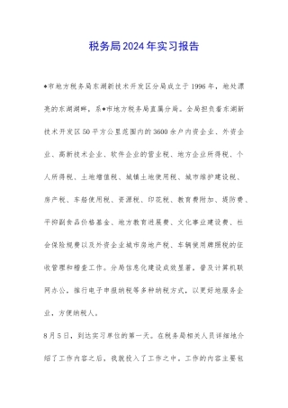 税务局2024年实习报告-