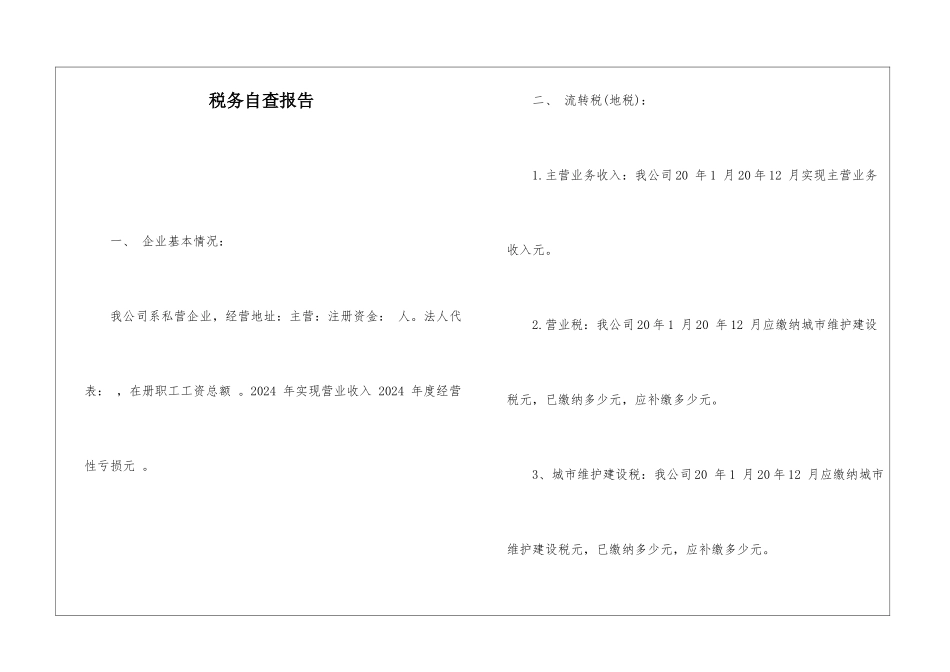 税务自查报告_第1页