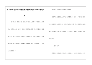 窗口服务存在的问题及整改措施医院2024