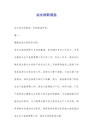 站长辞职报告-