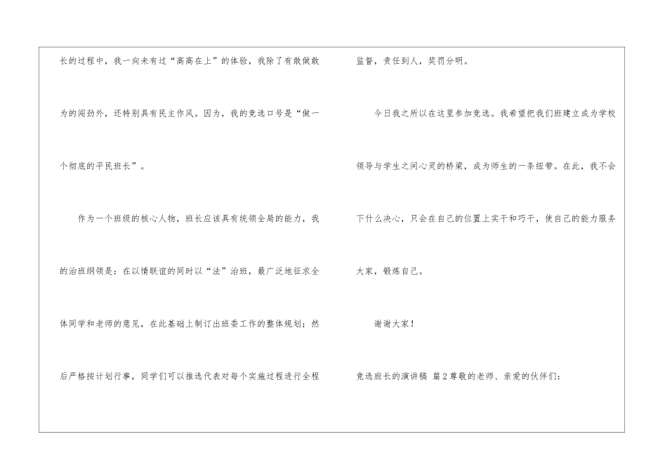 竞选班长的演讲稿锦集九篇_第3页