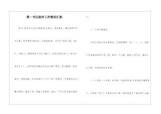 第一书记驻村工作情况汇报