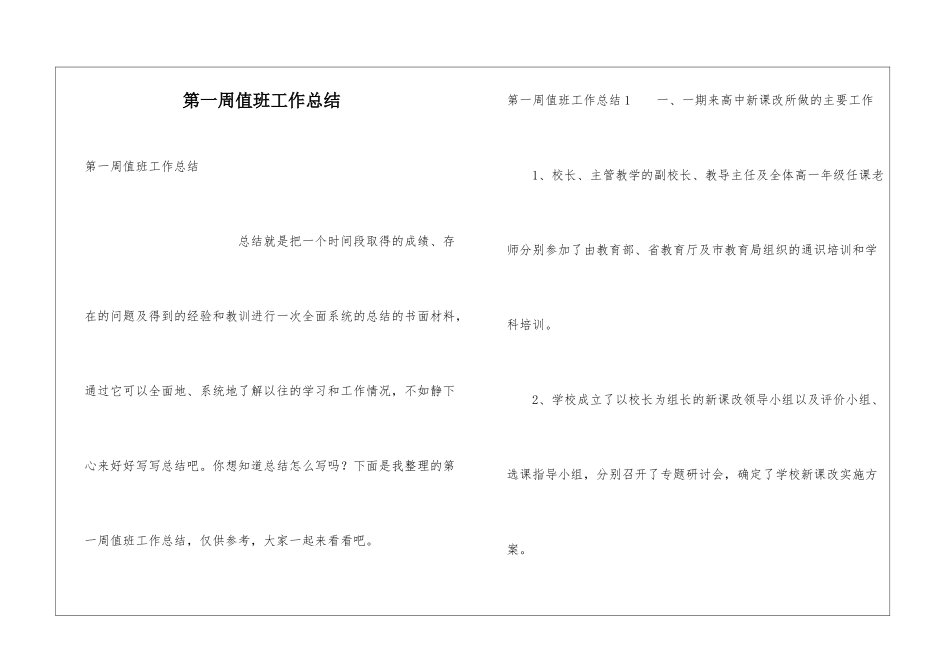 第一周值班工作总结_第1页