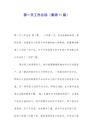 第一天工作总结