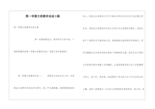 第一学期大班教学总结3篇